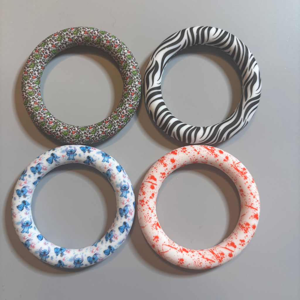 Printed or Glitter silicone Rings