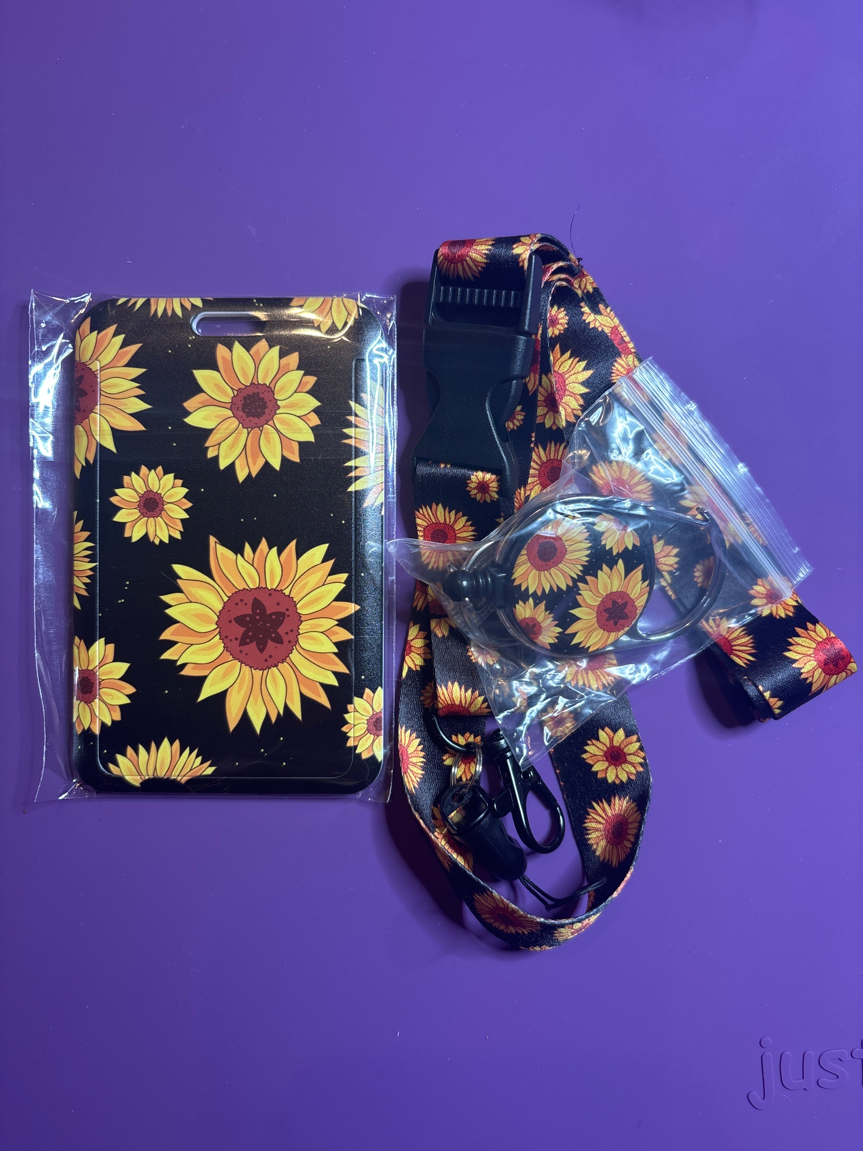 Floral ID Badges with Reel or Charm & Pencil Stands
