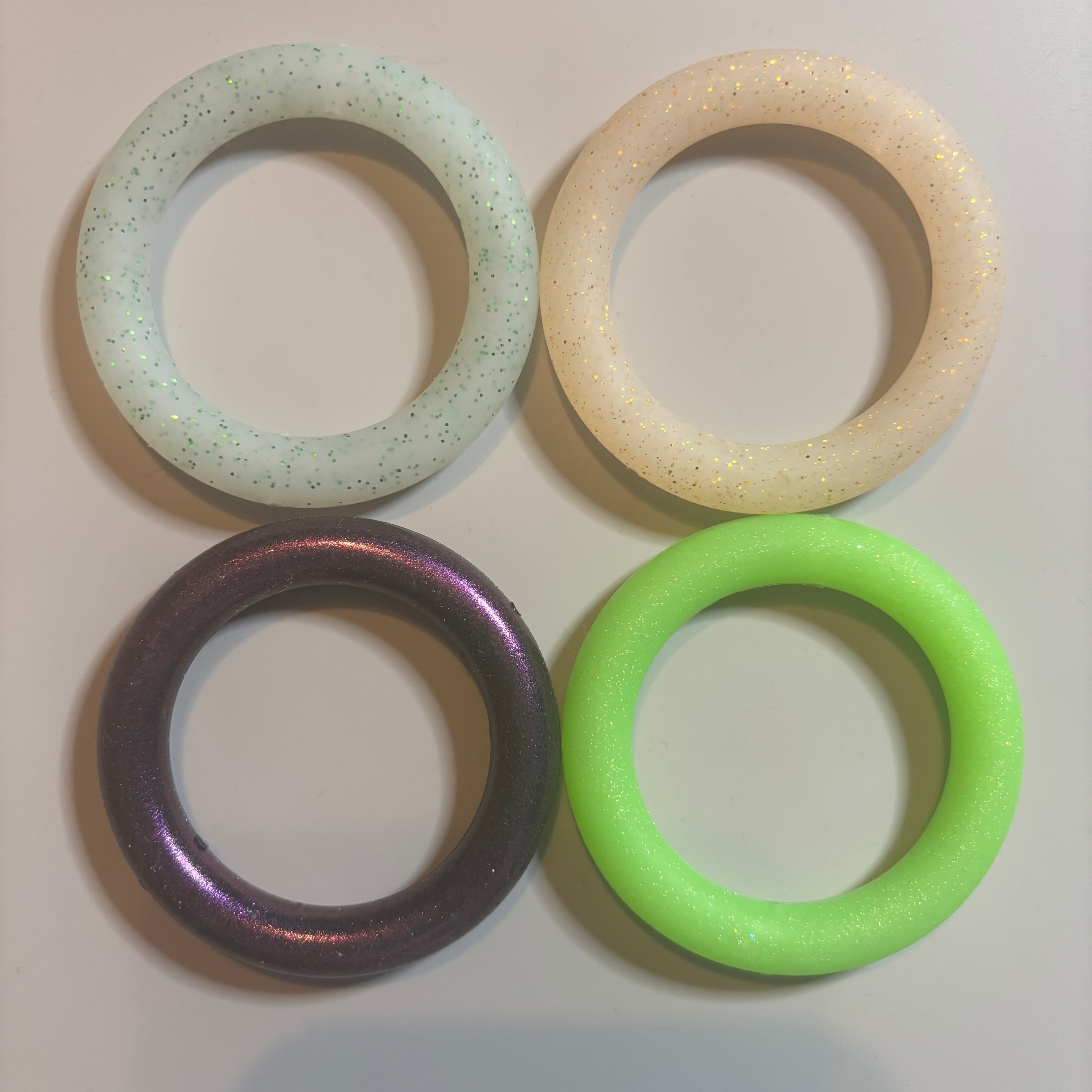 Printed or Glitter silicone Rings